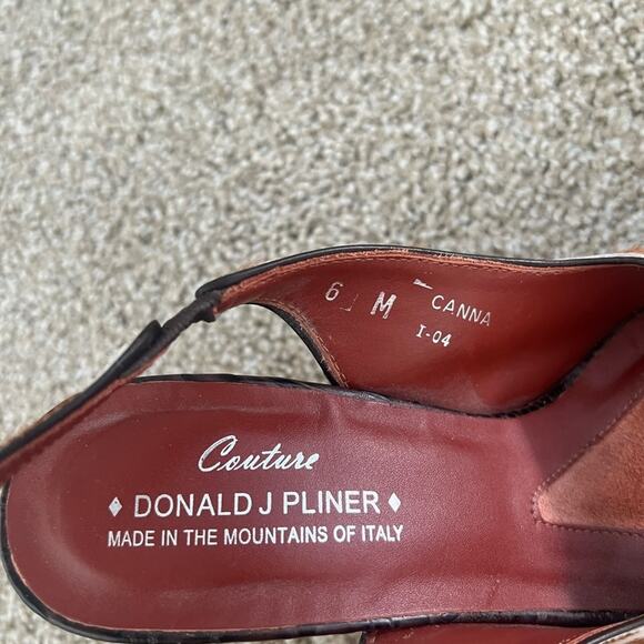 Donald J. Pliner Vintage Y2K Giraffe Print Calf Hair Platform Heels Size 6 - Picture 5 of 12